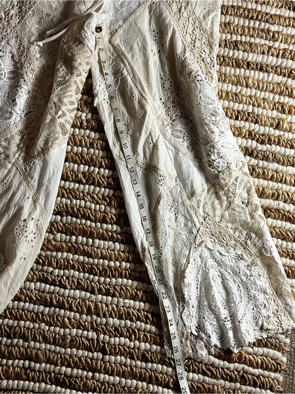 NWT Kimchi Blue Cream Lace Patchwork Wide-Leg Pants - Picture 10 of 10